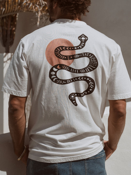 T-SHirt S/J Snake Moon - White