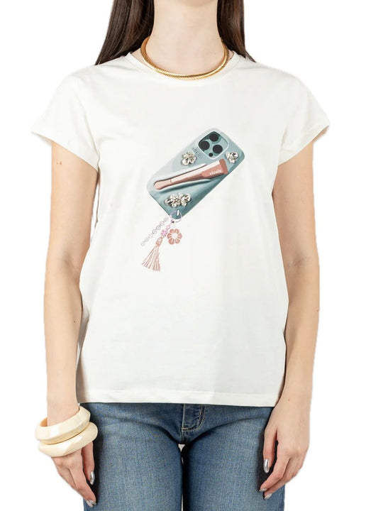 T-Shirt Cotone Cover Gloss - Bianco