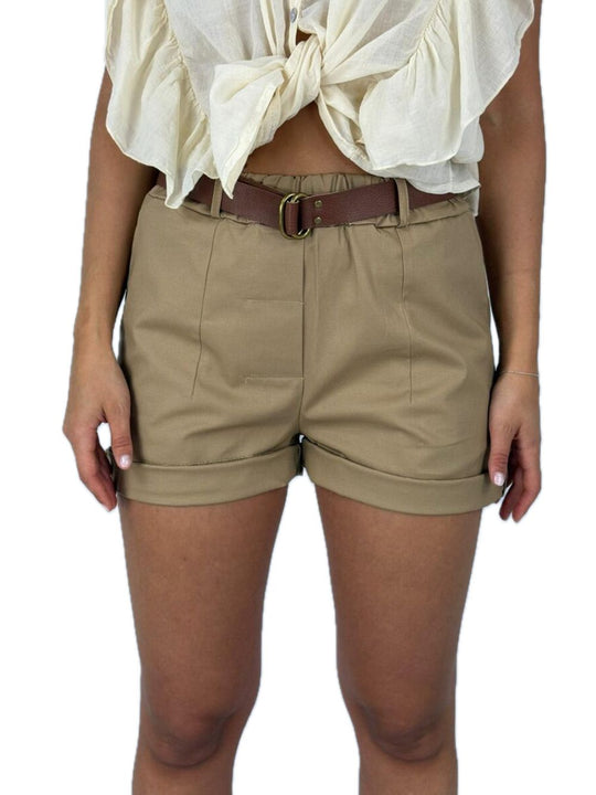 Short C/Cintura 100%co - Beige