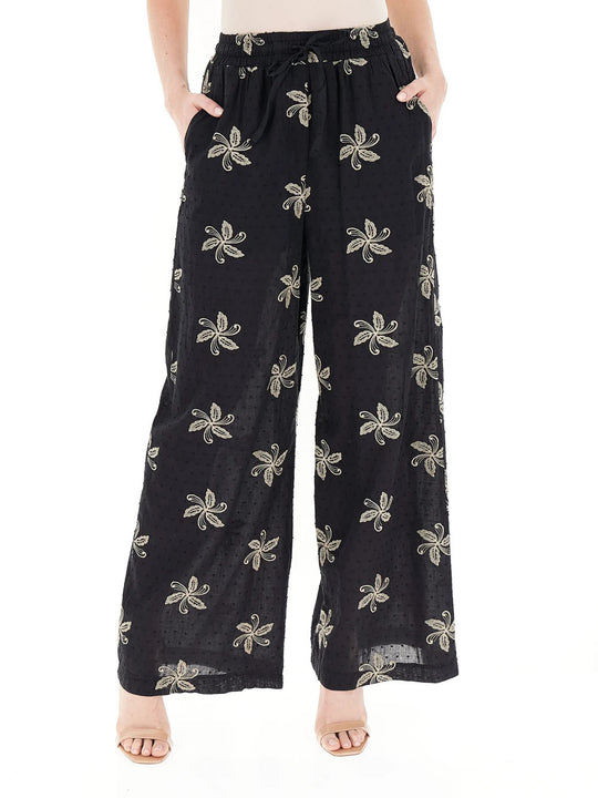 Pantalone Ricami - Nero