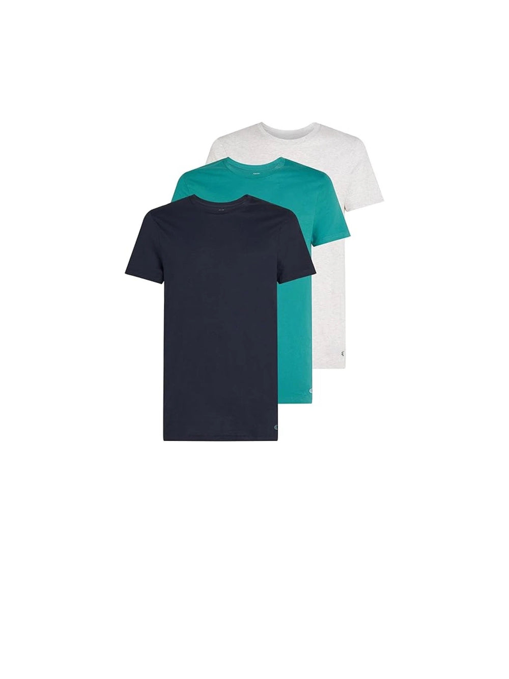 S/S Crew Neck 3-Pack - Shoreline Snow Hthr Livelyteal — 1
