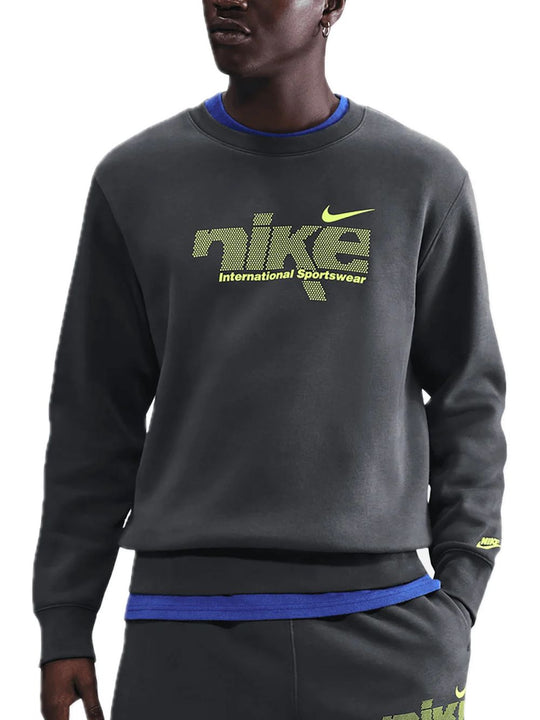 M Nk Club Bb Hoodie Swsh - Anthracite Volt