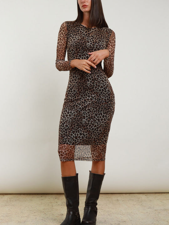 Abito Tulle - Nero/Leopardato