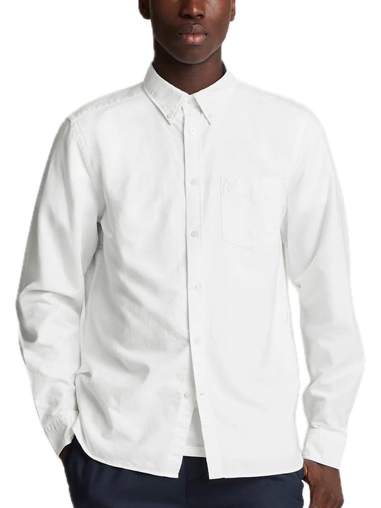 Tonal Eagle Plain Oxford Shirt - White