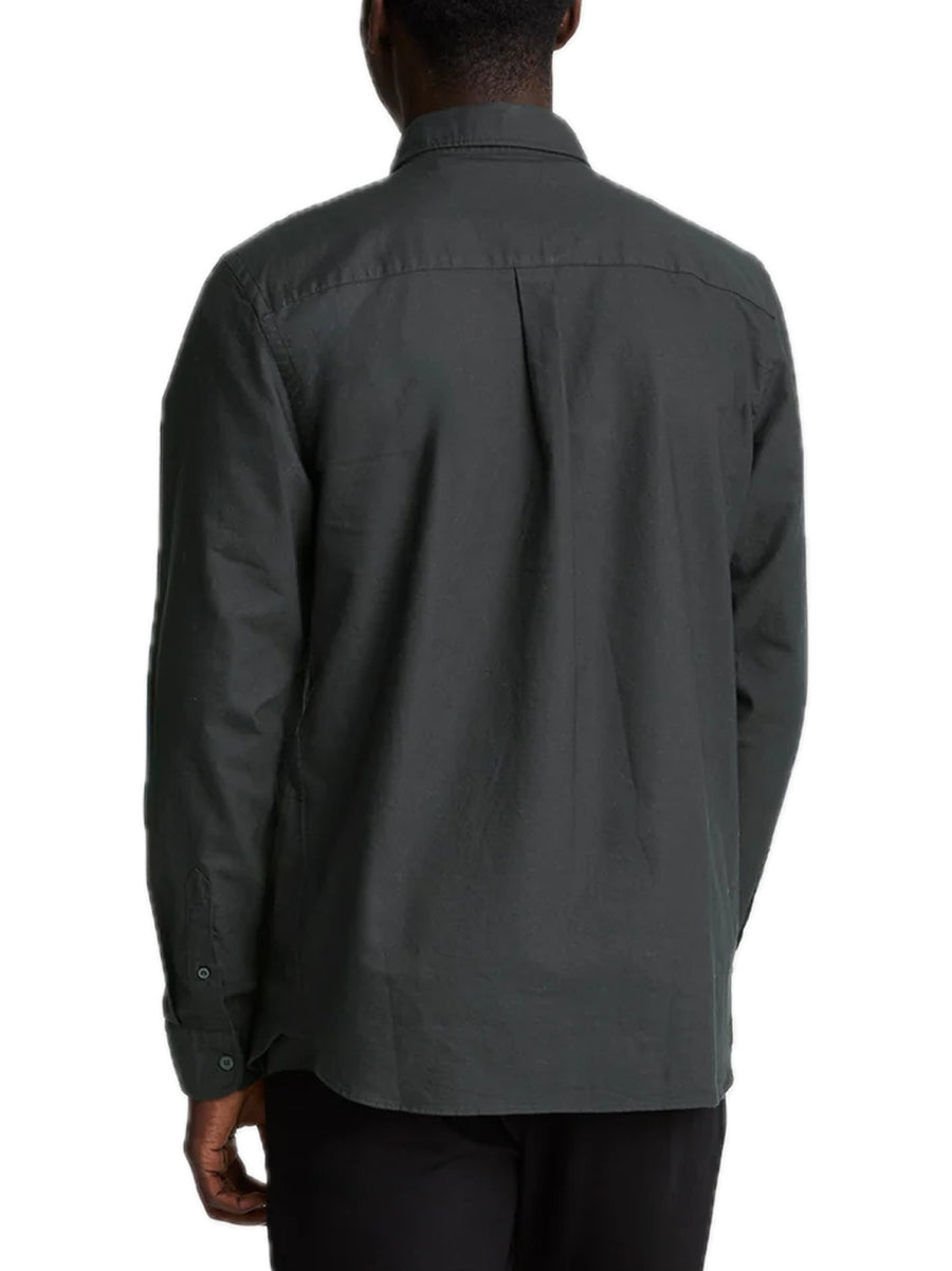 Tonal Eagle Plain Oxford Shirt - Jet Black — 2