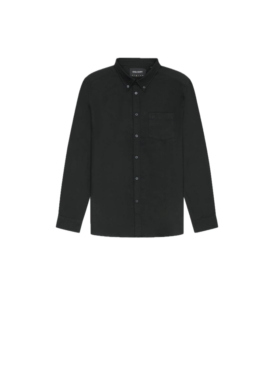 Tonal Eagle Plain Oxford Shirt - Jet Black