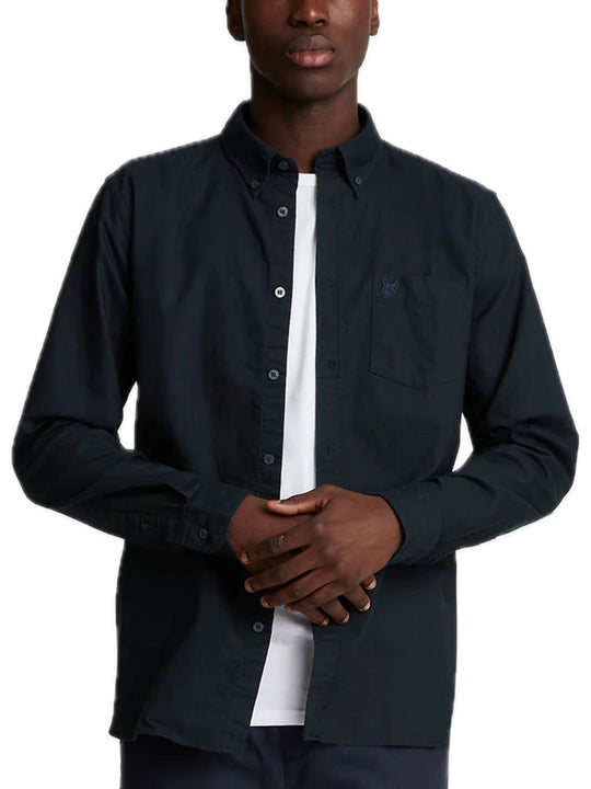 Tonal Eagle Plain Oxford Shirt - Dark Navy