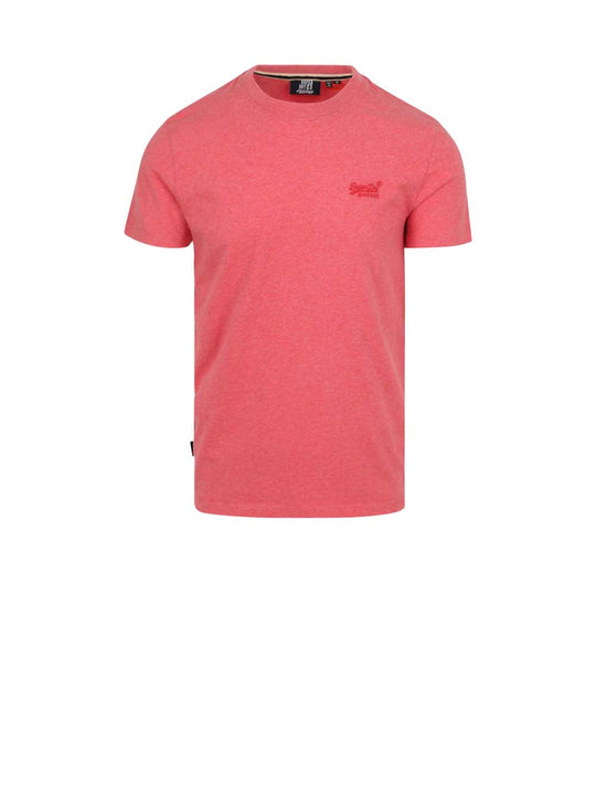 Essential Logo EMB TEE - Punch Pink Marl