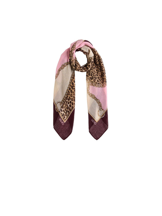 Foulard Chain Animalier 120x120 - Red Aubergine