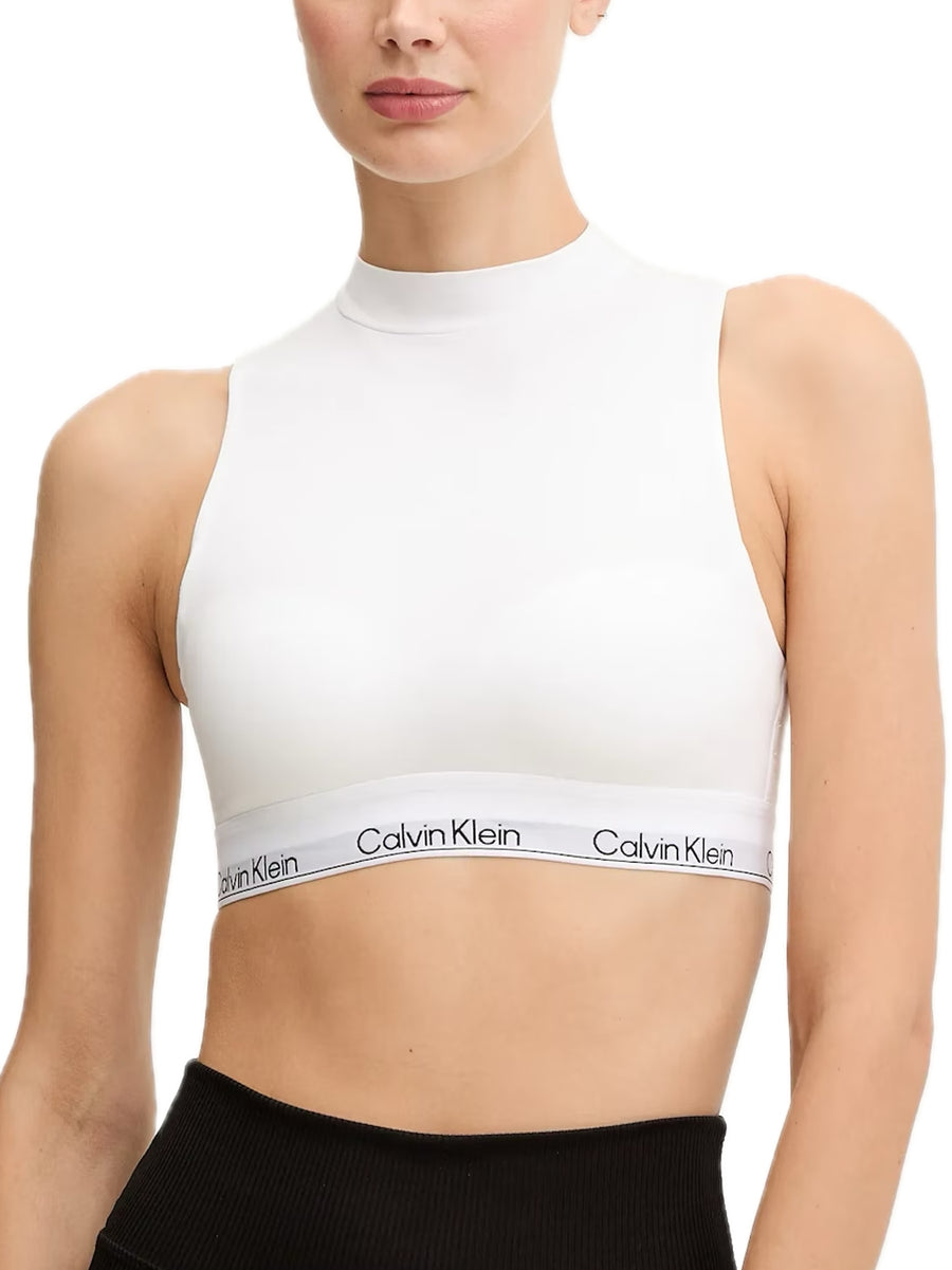 Lightly Lined Mockneck Bralette - White
