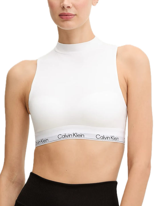 Lightly Lined Mockneck Bralette - White