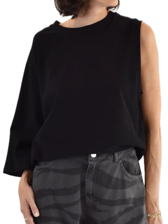 T-shirt Asimmetrica - Nero