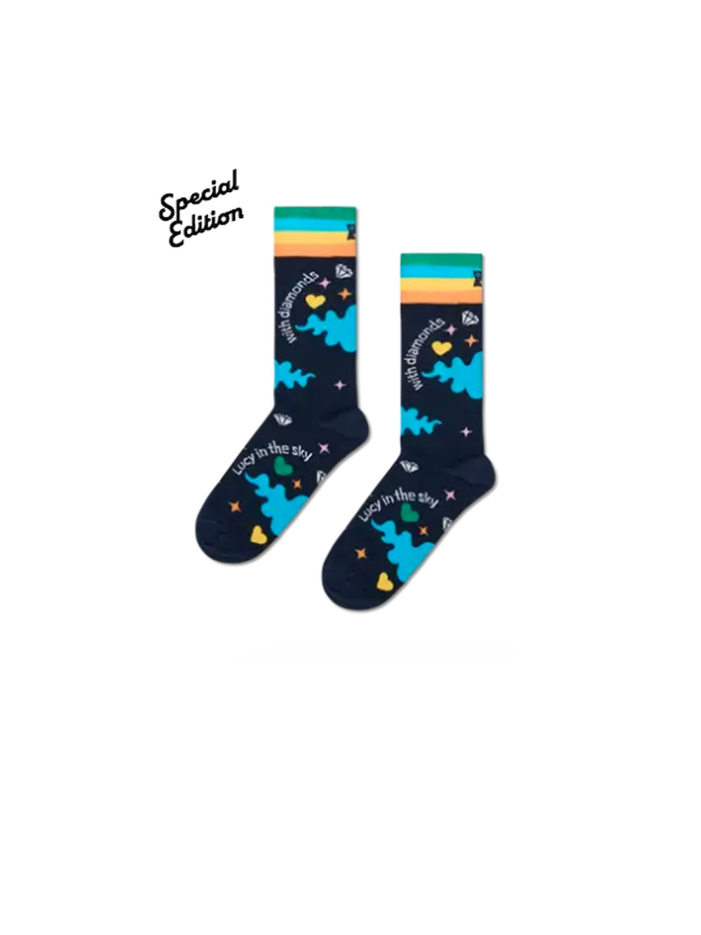 The Beatles Lucy In The Sky Socks - Navy — 1