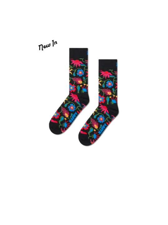 Floral Socks - Black