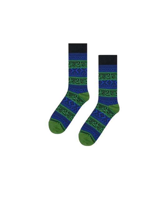 Bike Jacquard Socks - Blue
