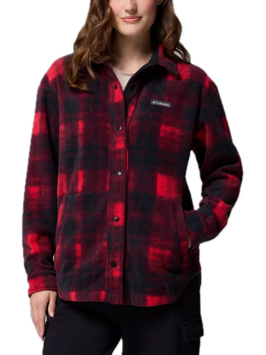 Giacca-camicia in pile Benton Springs™ da donna - Mountain Red Omblur Tonal