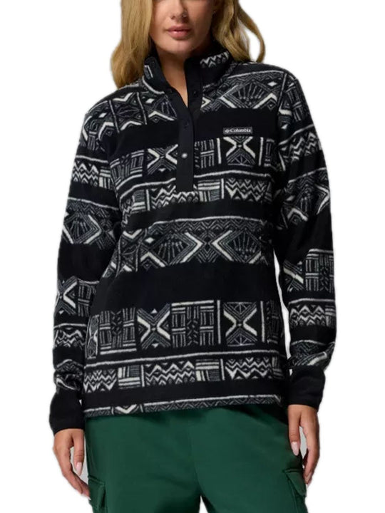 Pile stampato con abbottonatura a metà lunghezza Benton Springs™ da donna - Black Deschutes Days