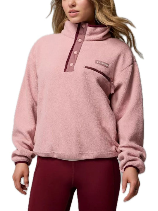 Pile cropped con abbottonatura corta a pressione Helvetia™ II da donna - Eraser Pink/Fig/Rich Wine