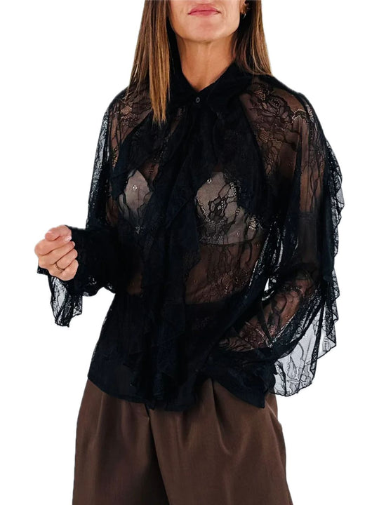 Camicia Pizzo - Nero
