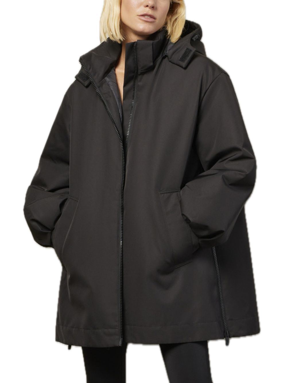 Mch Fcf Wmn Essy Padded Long Rainjkt - Black — 1