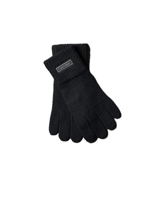 Patch Wool Knitted Gloves - Black