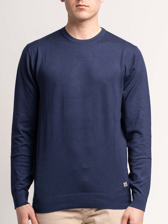 Girocollo Viscosa - Cobalto