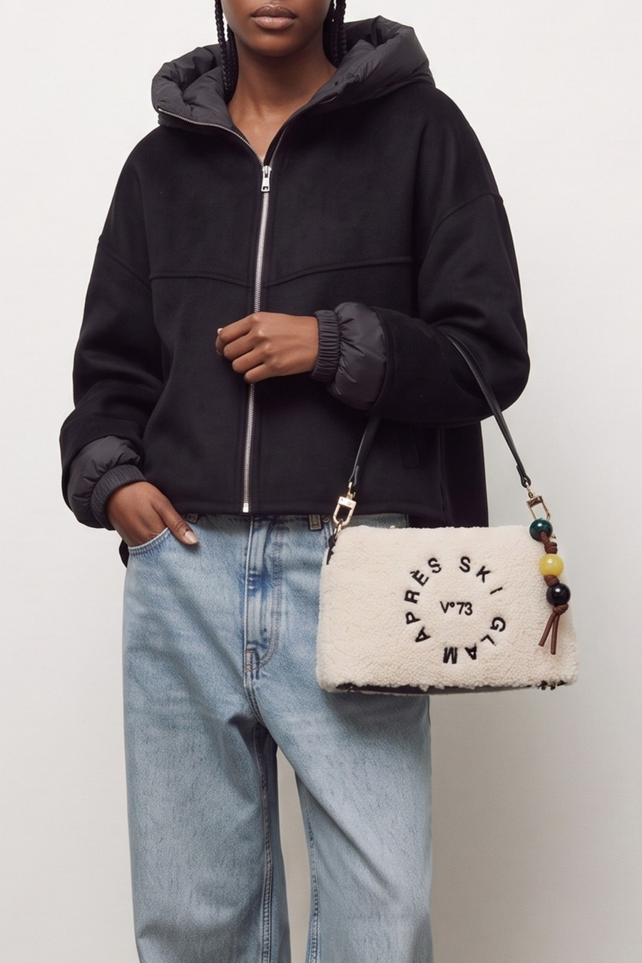 Borsa Ski Glam - Off White Nero