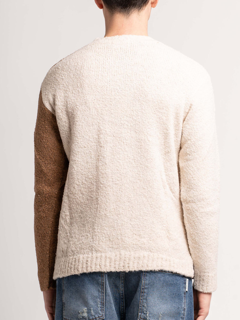 Bouclé Colour-Block Sweater - Ecru — 2