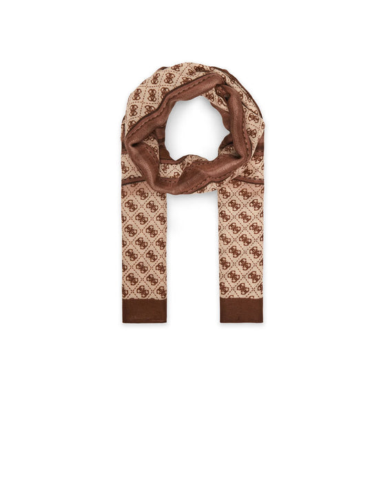 Noelle Printed Scarf - Latte Logo