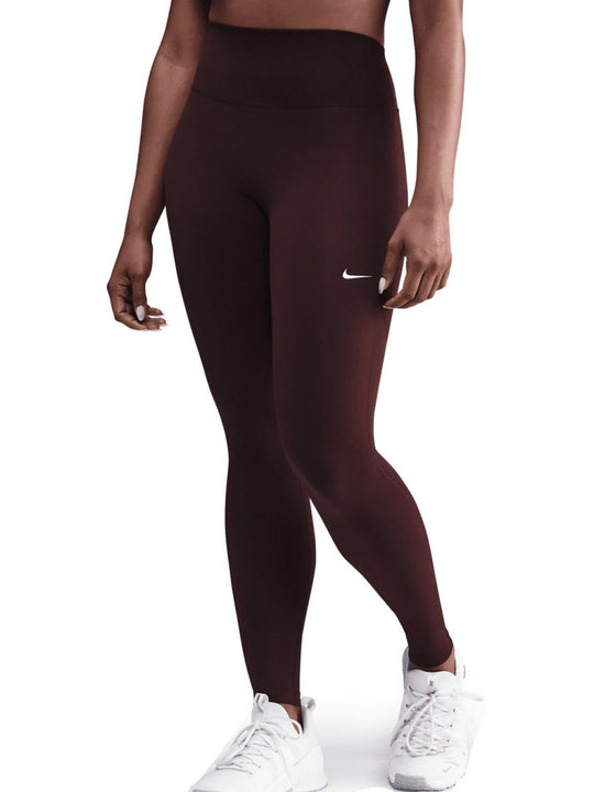 W Nk Df One Hr Tight Useam Wt - Burgundy