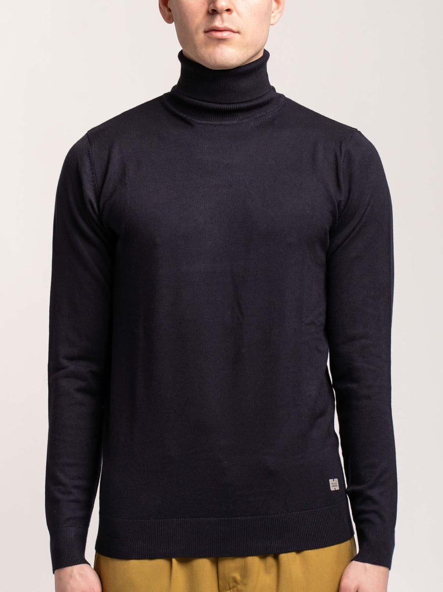 Viscose Turtleneck - Navy Blue