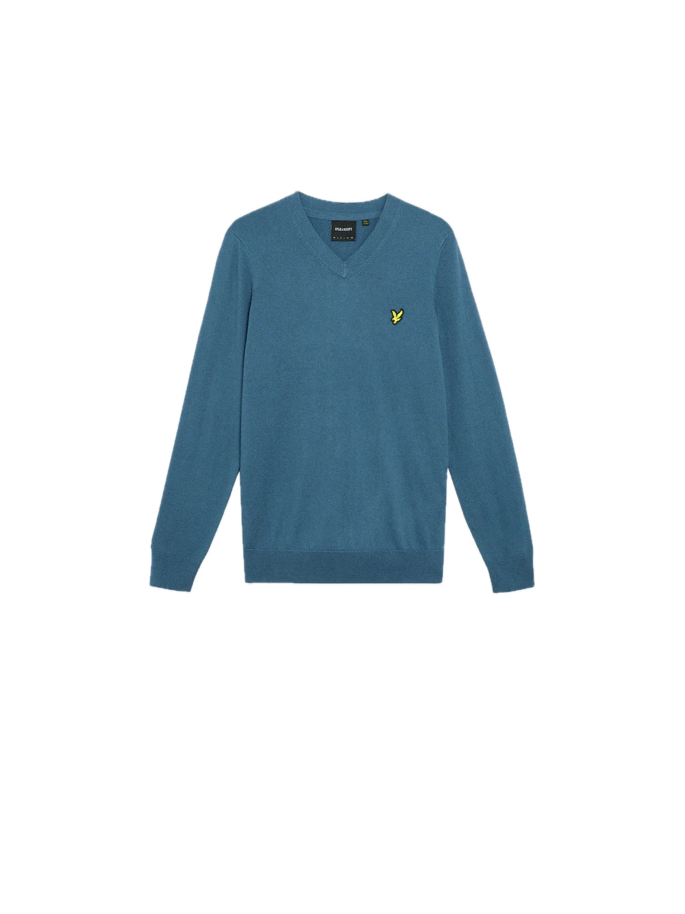 Maglione a scollo a V in cotone merino - Blu profondo — 1