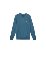 Maglione a scollo a V in cotone merino - Blu profondo