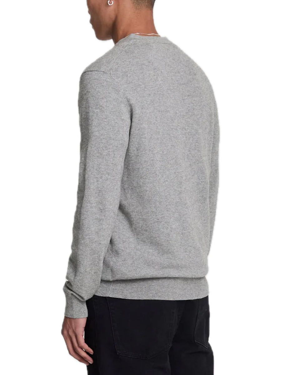 Cotton Merino V Neck Jumper - Mi Grey Marl — 2
