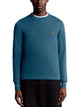 Maglione a girocollo in cotone e lana merino - Deep Water
