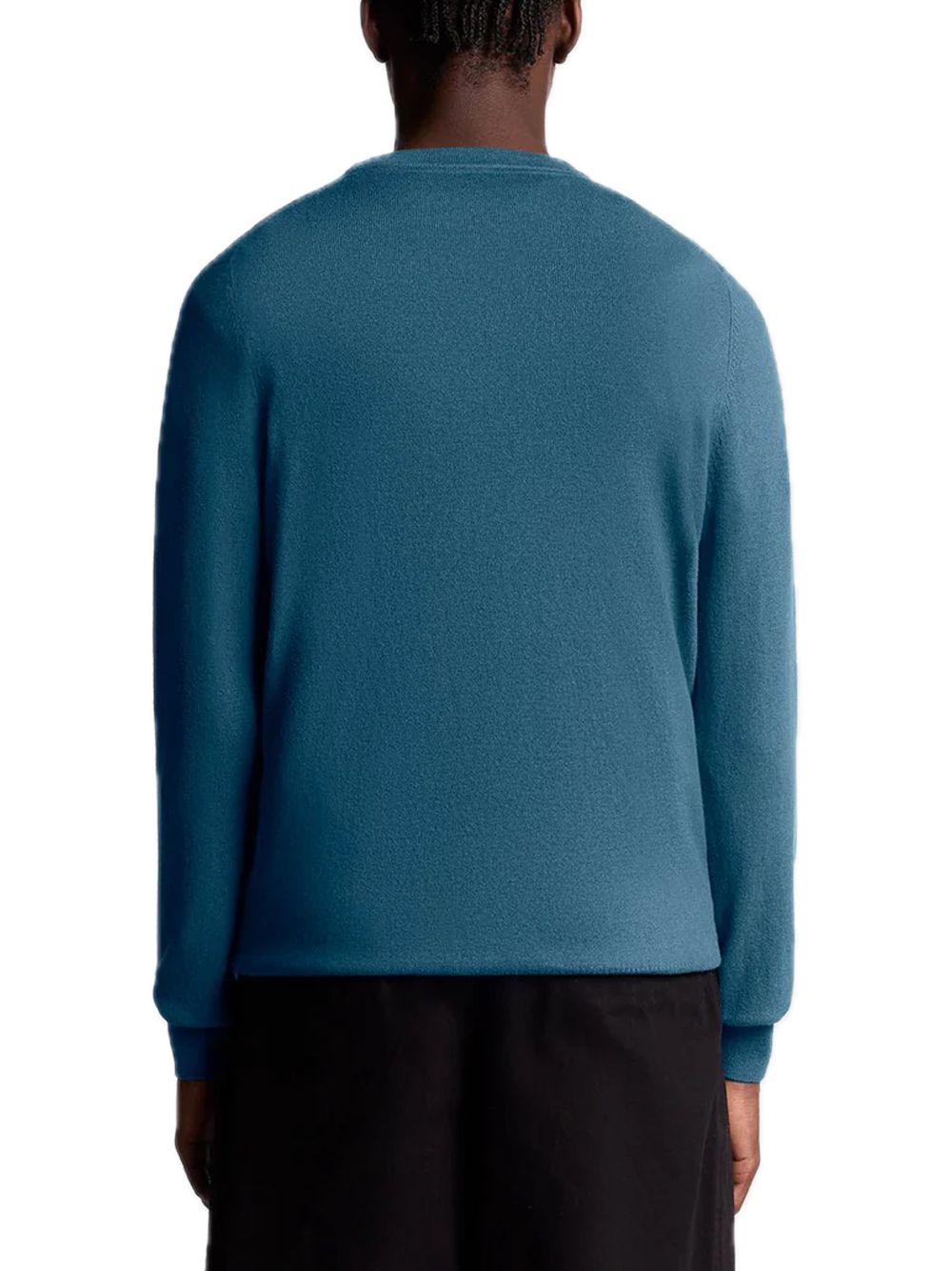 Maglione a girocollo in cotone e lana merino - Deep Water — 2