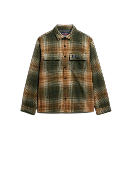 Wool Miller Overshirt - Western Ombre Olive Green