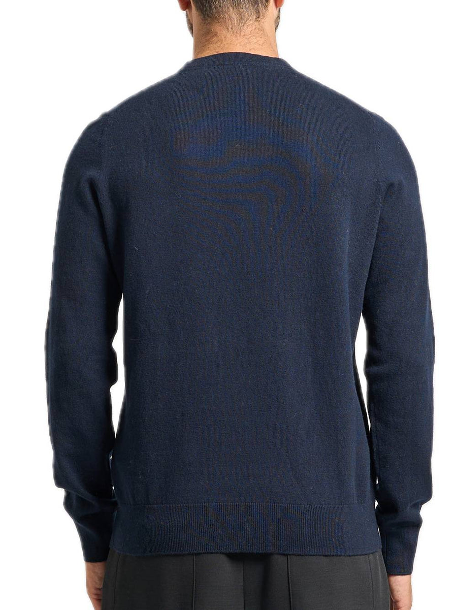 Cotton Merino Crew Neck Jumper - Dark Navy — 2