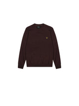 Cotton Merino Crew Neck Jumper - Espresso