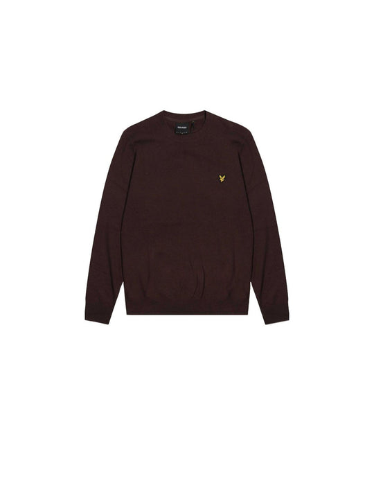 Cotton Merino Crew Neck Jumper - Espresso