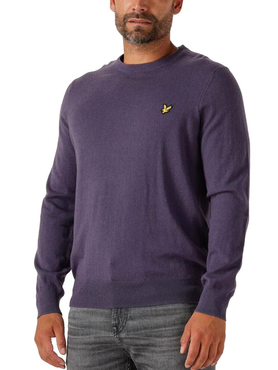 Cotton Merino Crew Neck Jumper - Graystone