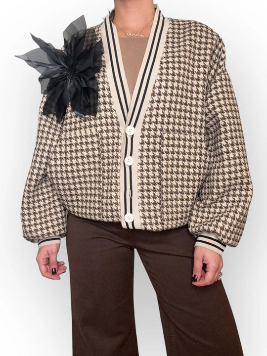 Cardigan Con Fiocco - Cammello