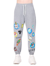 Pantalone Policot Garzata Stampato - Grigio Melange
