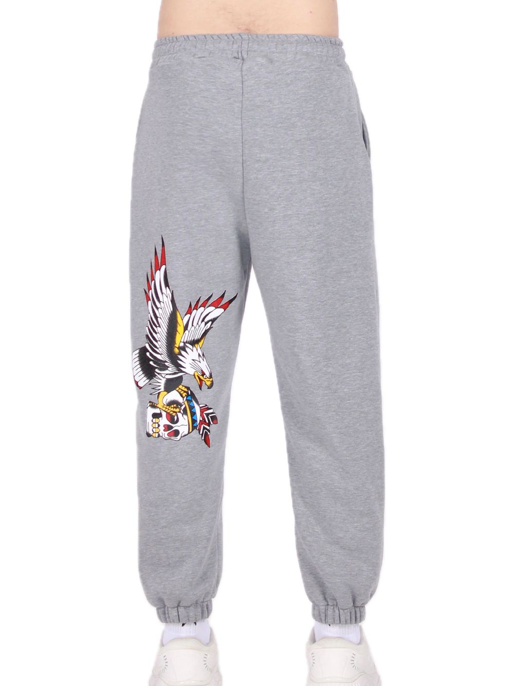 Pantalone Policot Garzata Stampato - Grigio Melange — 2