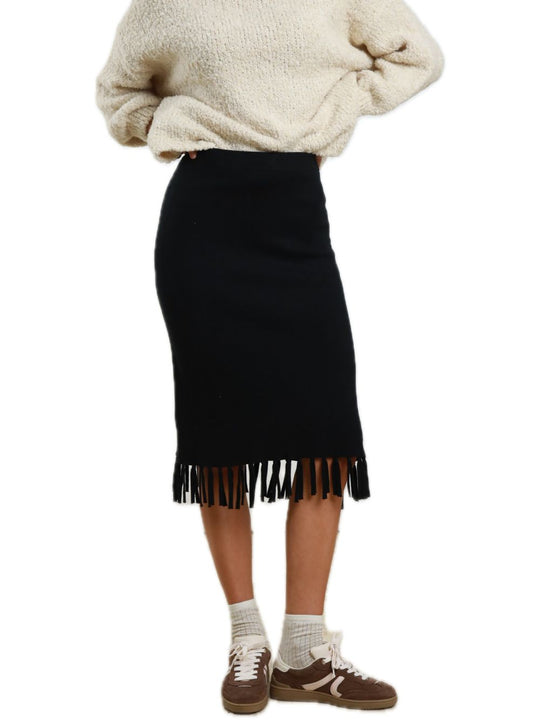 Longuette C/Frange - Nero