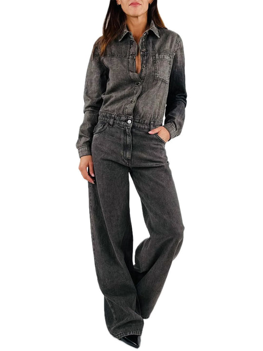 Tuta Doppio Tessuto - Denim Nero