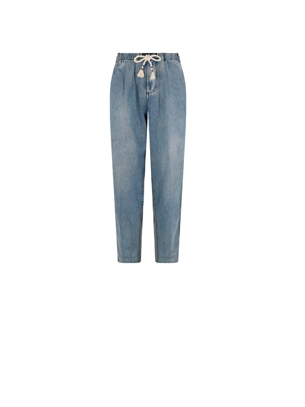 Essential Denim Drawstring Pants - Blue — 1