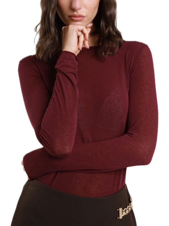 Maglia Misto Cashmere - Bordeaux