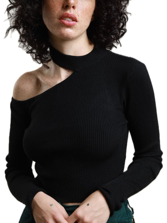 Maglia Crop Cut - Nero