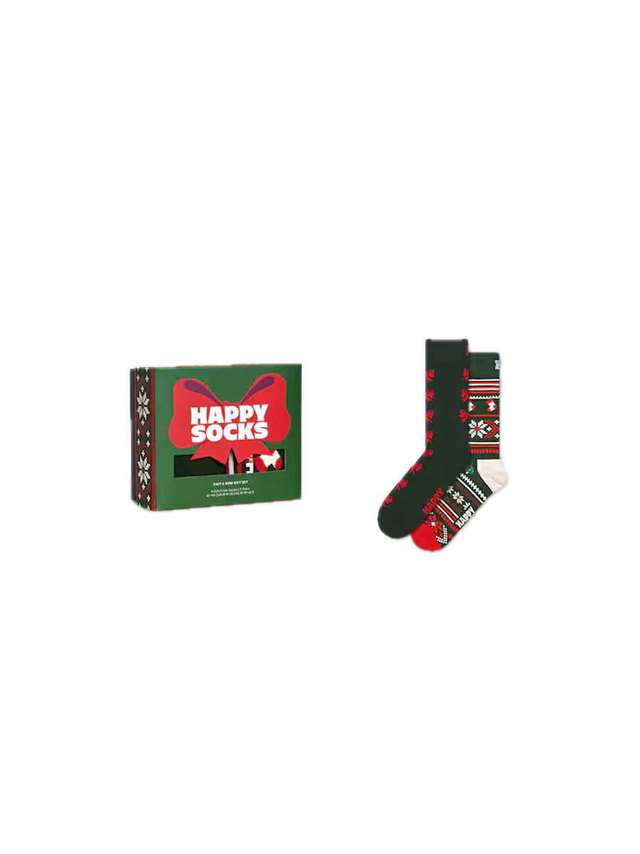 2 Pack Knit And Bow Socks Gift - Dark Green